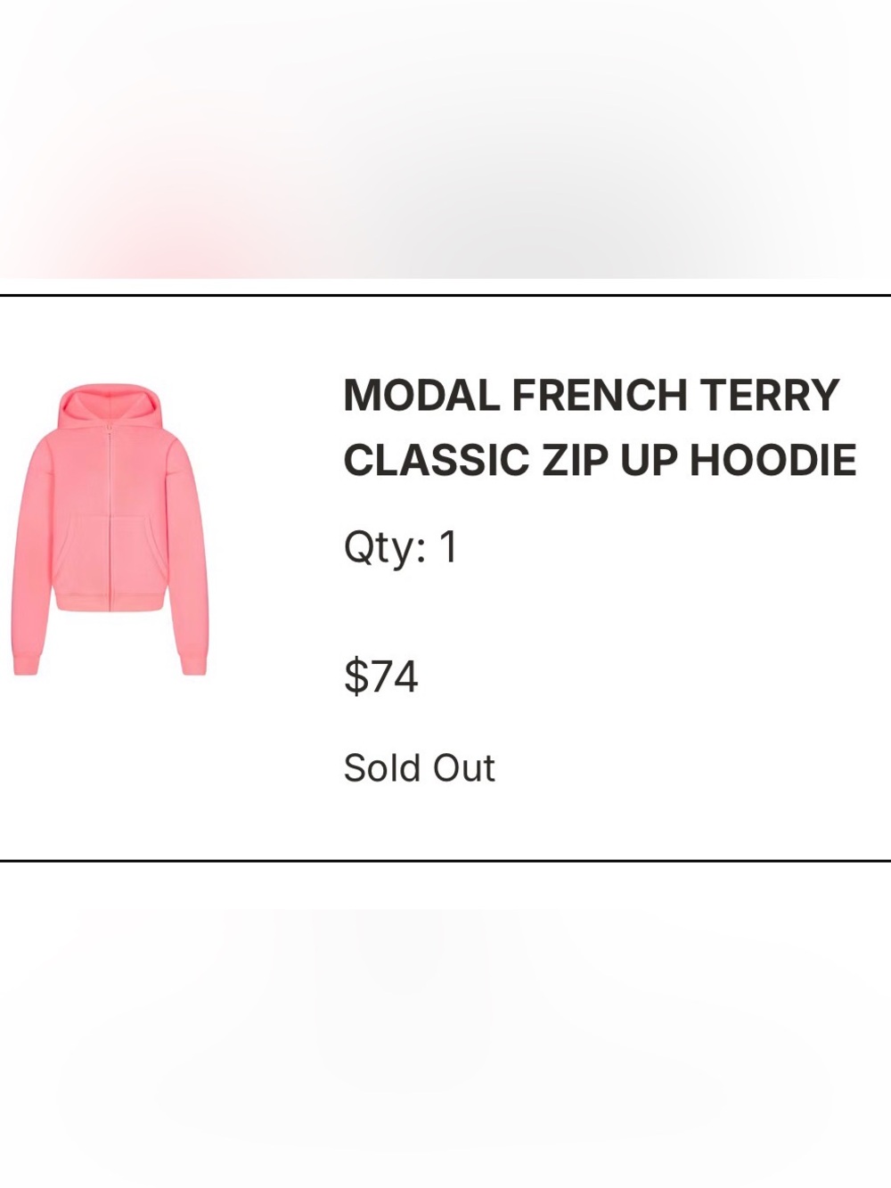 SKIMS Classic French Terry Modal Zip-Up Hoodie - Pink